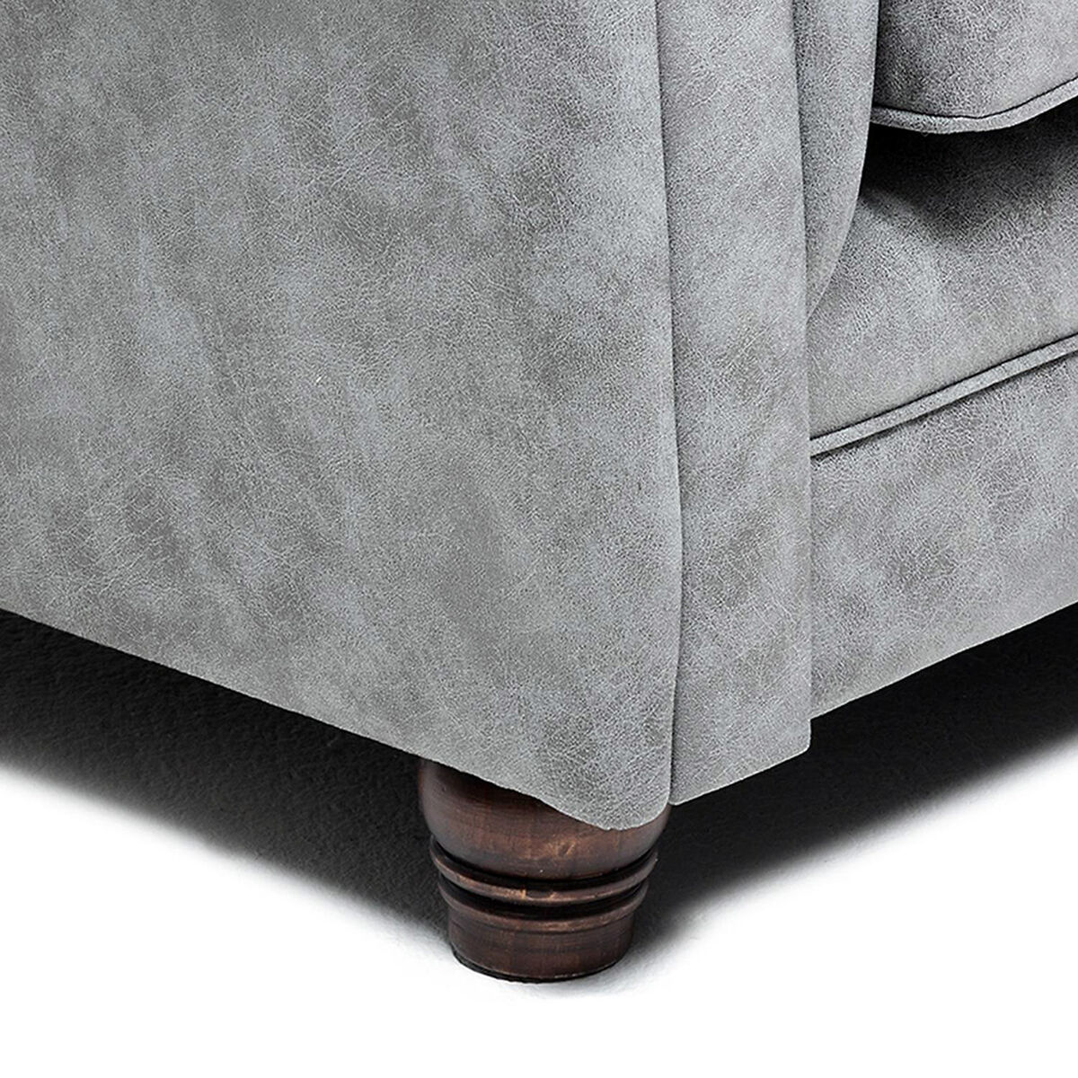 Sofá Barra Design Chesterfield 3 Cuerpos Skin Gris