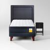 Cama Europea Drimkip 1,5 Plazas Eurotop + Respaldo + Velador Rover