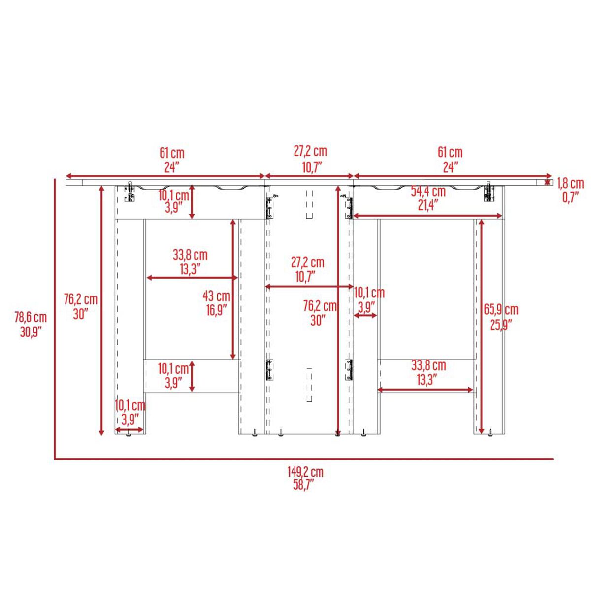 Mesa Abatible TuHome Compact Wengue