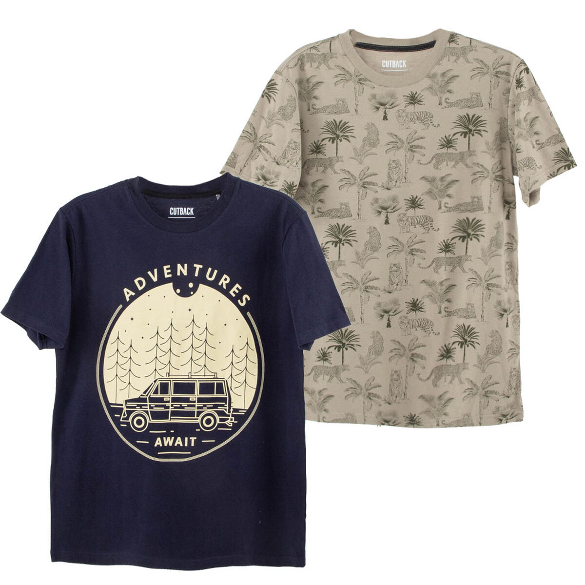 Pack 2 Polera Manga Corta de Algod&oacute;n Ni&ntilde;o Cutback