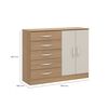Cómoda Exit 52ROBE 5 Cajones 2 Puertas Roble Berige