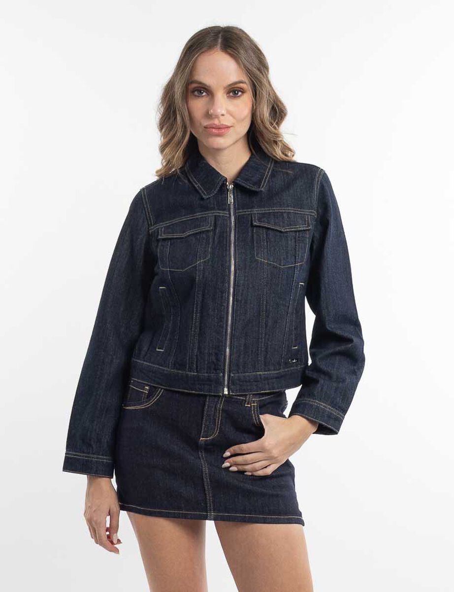 Chaqueta Denim Cierre Mujer Soviet