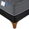 Cama Europea Flex Base Dividida King Black + Respaldo Modern Grafito + 2 Veladores Rover Universal