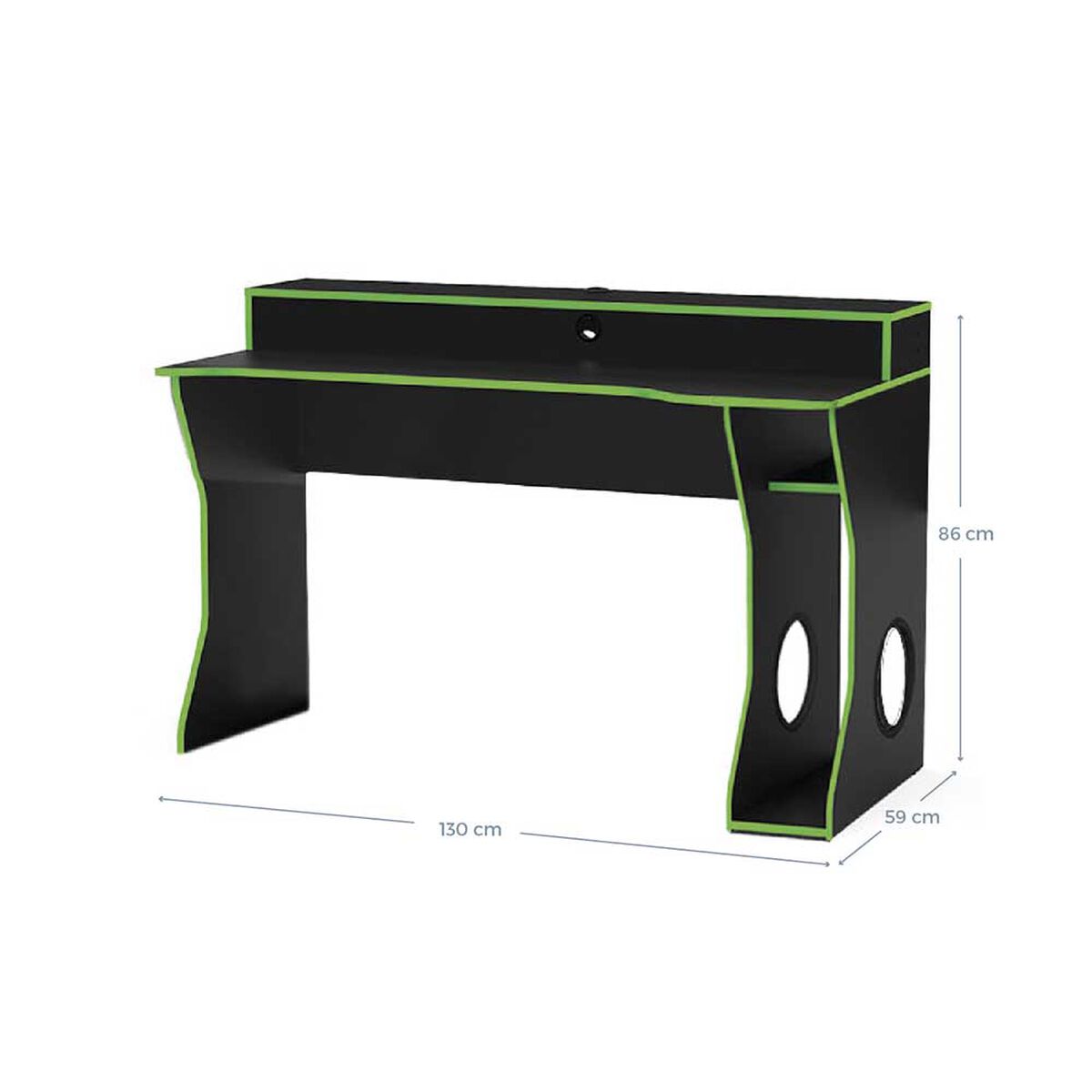 Escritorio Gamer Vekkahome Link Negro Verde
