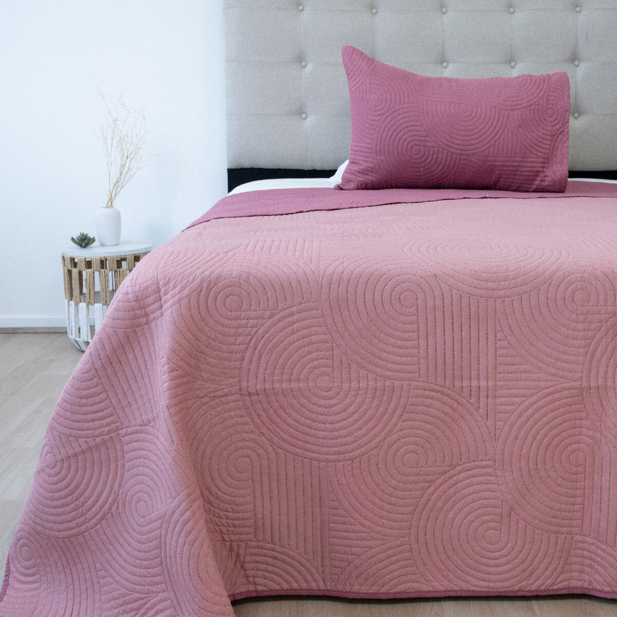 Quilt Doral Hotpress Bi-Color 1,5 Plazas Rosa