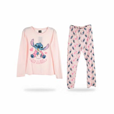 Imagen 2 del producto Pijama Largo Mujer Stitch Rosado