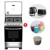 Combo Cocina a Gas Mabe CMC5110AX0 4 Quemadores + Hervidor Eléctrico Hyundai 1,7 lt. + Tostador de Pan HY20THN + Set 4 Mugs Casanova Cerámica Multicolor + Atrapasarro para Hervidor Casa Linda Acero Inoxidable 3 cm