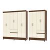 Combo Closet Vekkahome Americano 6 y 4 Puertas Crema