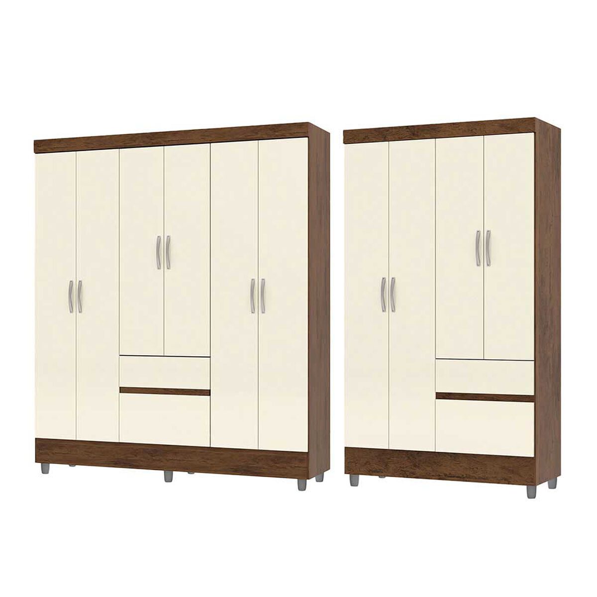 Combo Closet Vekkahome Americano 6 y 4 Puertas Crema