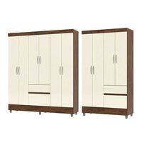 Combo Closet Vekkahome Americano 6 y 4 Puertas Crema