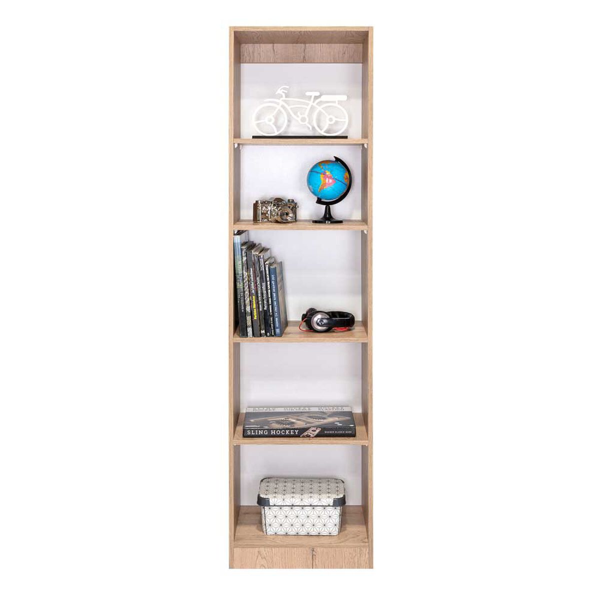 Biblioteca Recta TuHome Home E2 Macadamia Cart&oacute;n Blanco