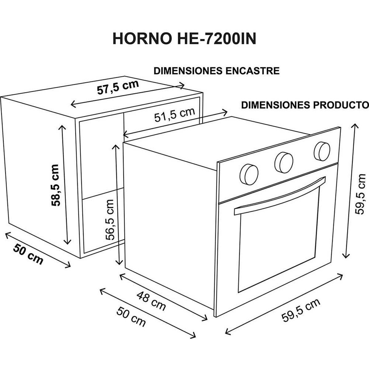 Horno Empotrable Sindelen HE-7200INO 57 lts.