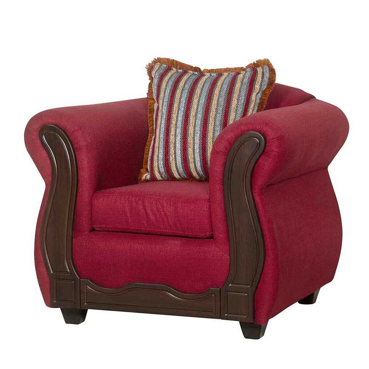 Juego de Living Black Factory Sofia 4 Cuerpos Burdeo