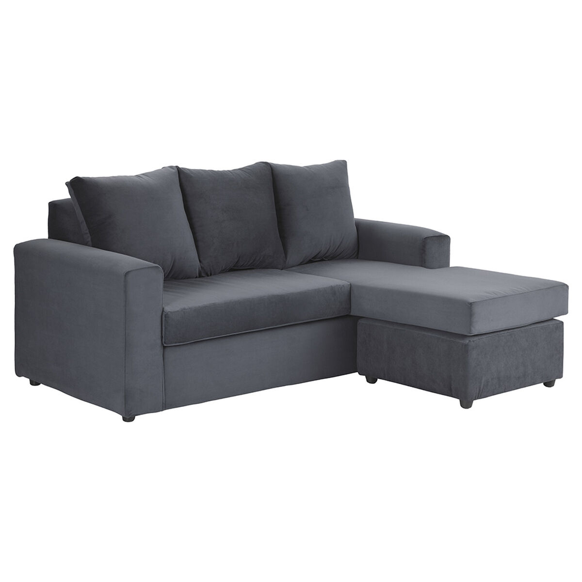 Sofá Seccional Bodevir Cali 3 Cuerpos + 2 Pouf Gris