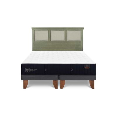 Cama Europea CIC Base Dividida King Premium + Respaldo Torino Olivo