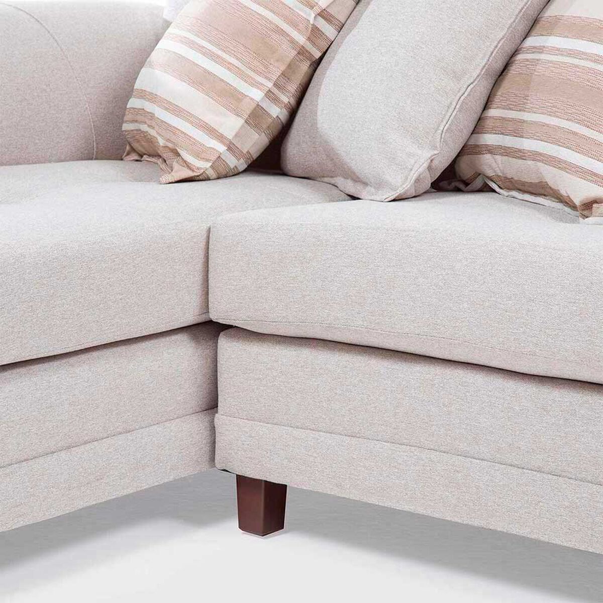 Sof&aacute; Seccional Izquierdo Living Factory Mustang 4 Cuerpos Crudo