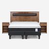 Cama Europea Rosen Base Dividida 2 Plazas New Style 6 + Respaldo + 2 Veladores Ferrara
