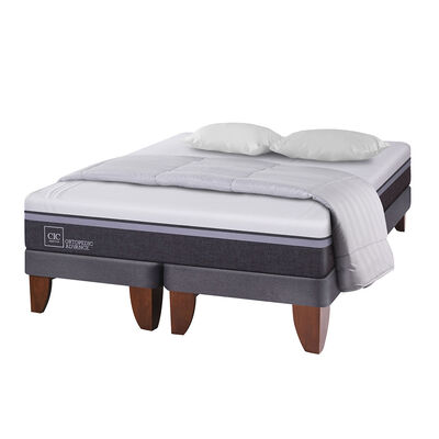 CIC Cama Europea CIC Base Dividida King Ortopedic Advance + Almohadas + Plumón