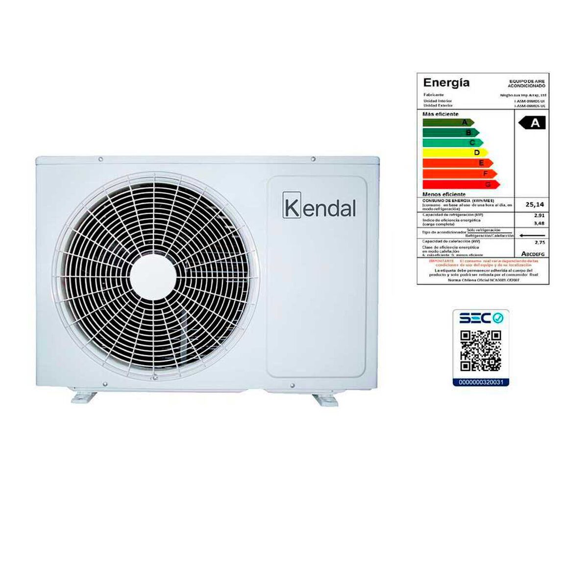 Aire Acondicionado Kendal Inverter I3-ASM-09 MDS 9000 BTU