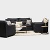 Juego de Living Almore Noruega Sofá 3 Cuerpos + Dos Sillones 1 Cuerpo Negro