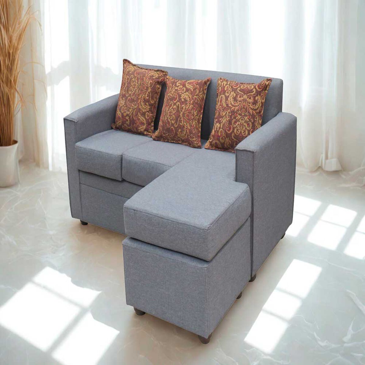 Seccional Almore Croacia Reversible 3 Cuerpos Gris