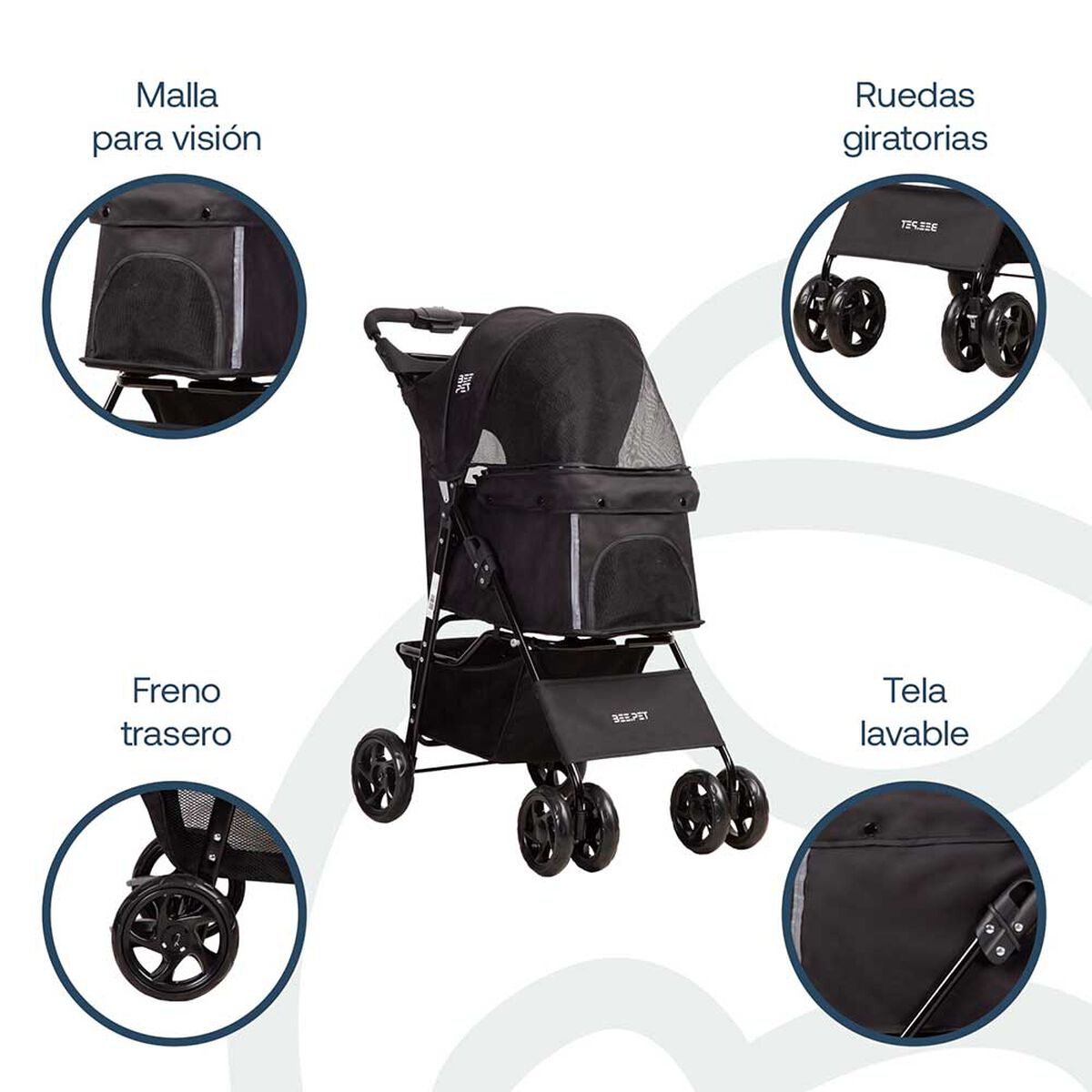 Coche Mascota Negro Bebesit