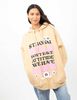 Polerón Hoodie Con Estampado Oversized Mujer Icono
