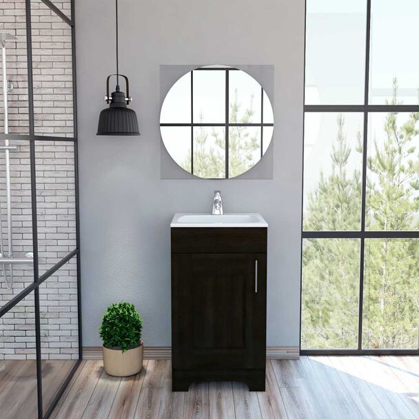 Combo Mueble Lavamanos + Espejo TuHome My Bath Wengue