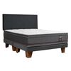 Cama Europea Celta Base Dividida 2 Plazas Copper Black + Respaldo