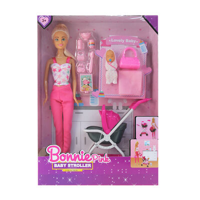 Imagen 2 del producto Muñeca de Moda con Cochecito de Bebé Boonie Pink