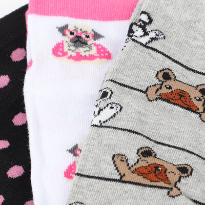 Imagen 2 del producto Pack 3 Unidades Calcetin Mujer Corto de Algodón Icono Surtido