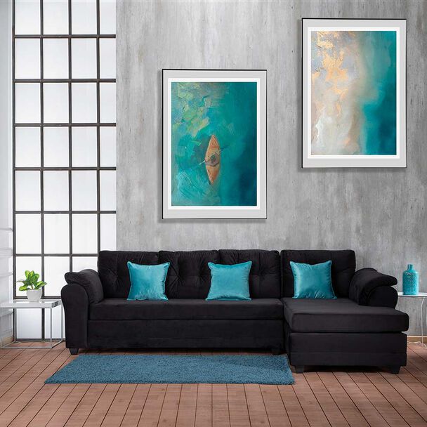 Sofá Seccional Muebles MPR Journey 3 Negro
