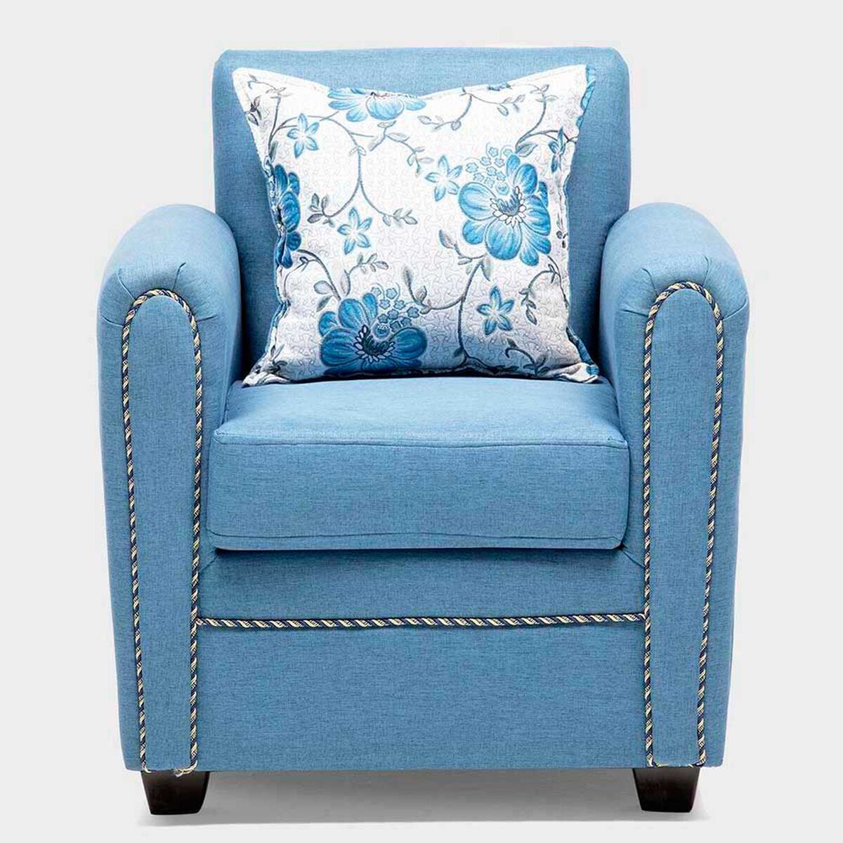 Juego de Living Almore Alemania Sof&aacute; 3 Cuerpos + Dos Sillones 1 Cuerpo Azul