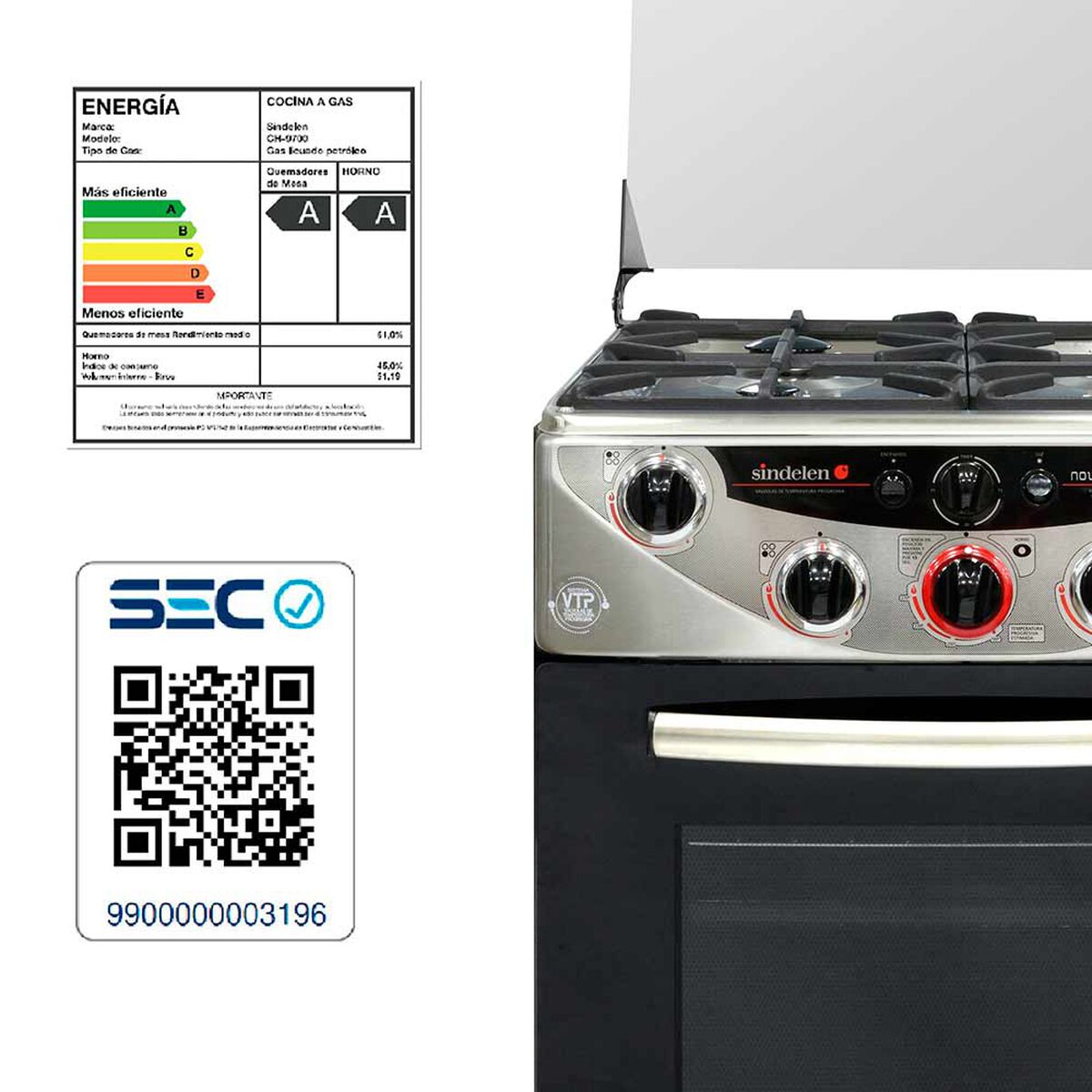 Cocina a gas Sindelen CH 9700