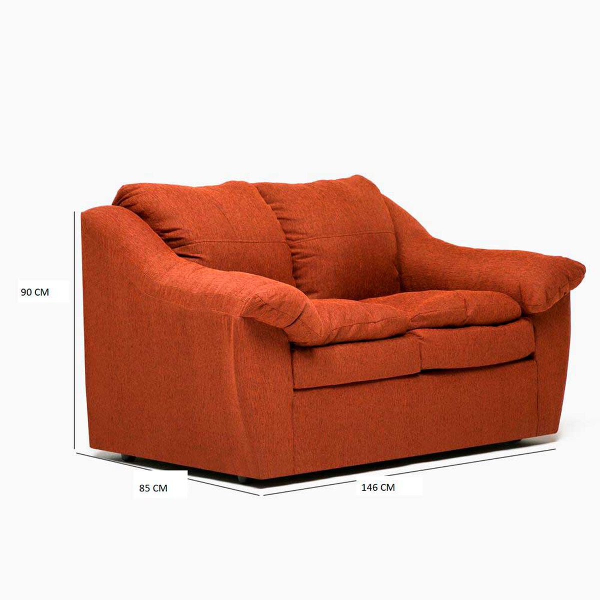 Juego de Living Cabsur Galicia Sof&aacute; 3 Cuerpos + Sof&aacute; 2 Cuerpos Chenille Terracota