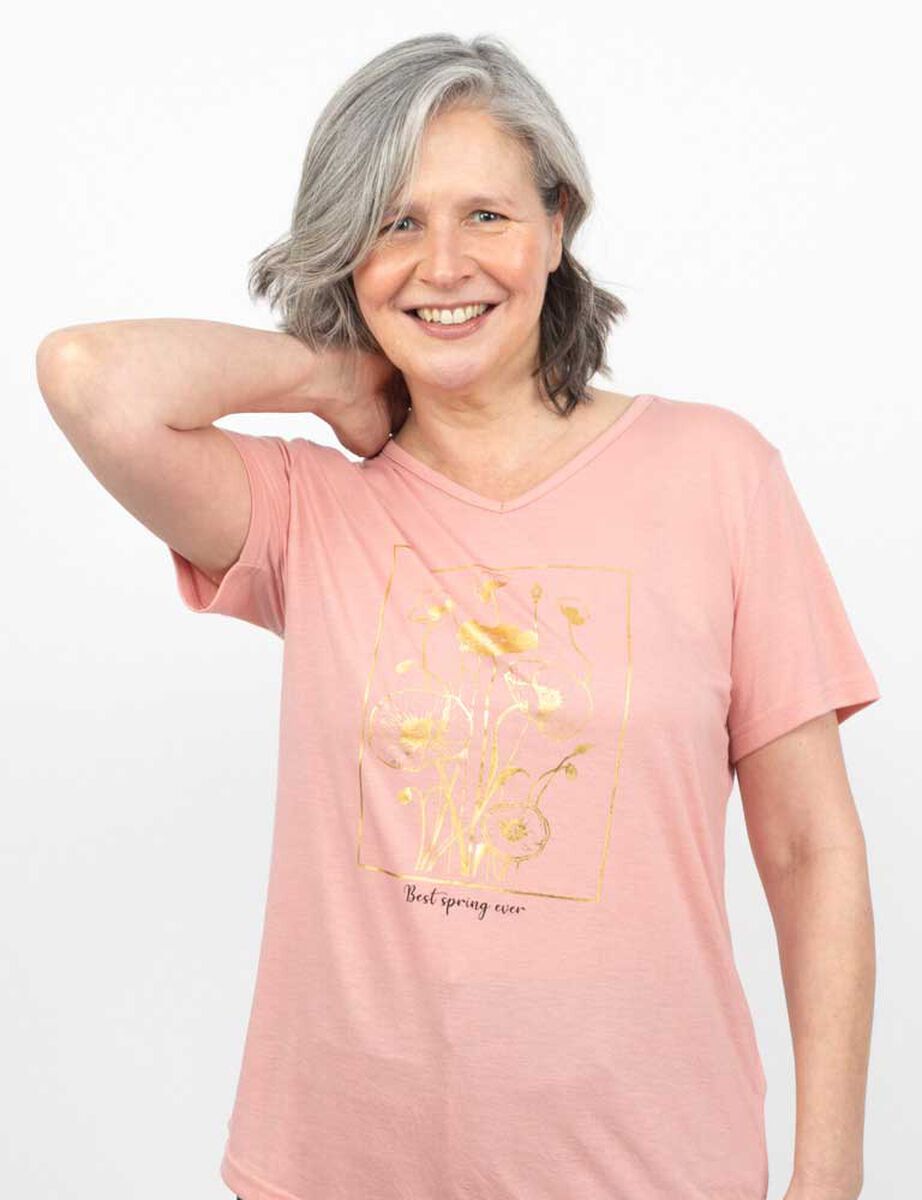 Polera Con Estampado Manga Corta Mujer Potman Club