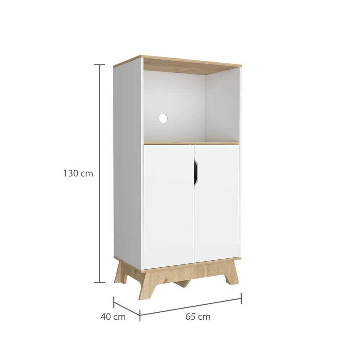 Mueble para Microondas TuHome Bi Color Blanco Duna 2 Puertas