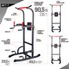 Torre Multifuncional de Ejercicios Fitness K-FIT + Set de Mancuernas K-FIT con Barra Ajustable 20Kg