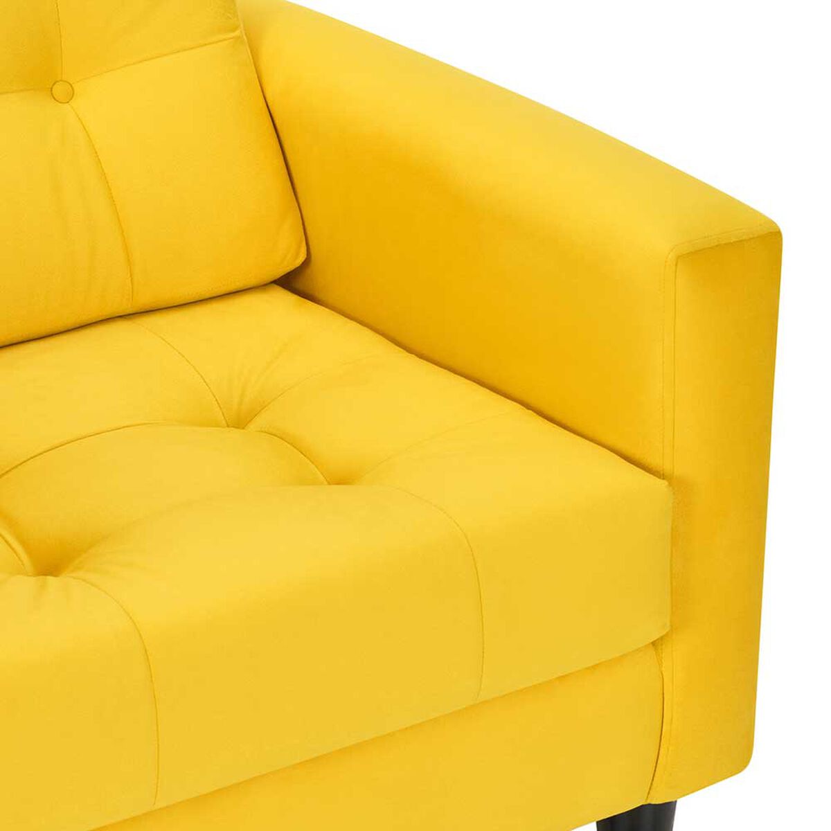 Sillón Bodevir Retro Felpa 1 Cuerpo Amarillo