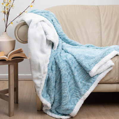 Imagen 2 del producto Manta de Poliéster Doral 1 Plaza Deluxe Celeste