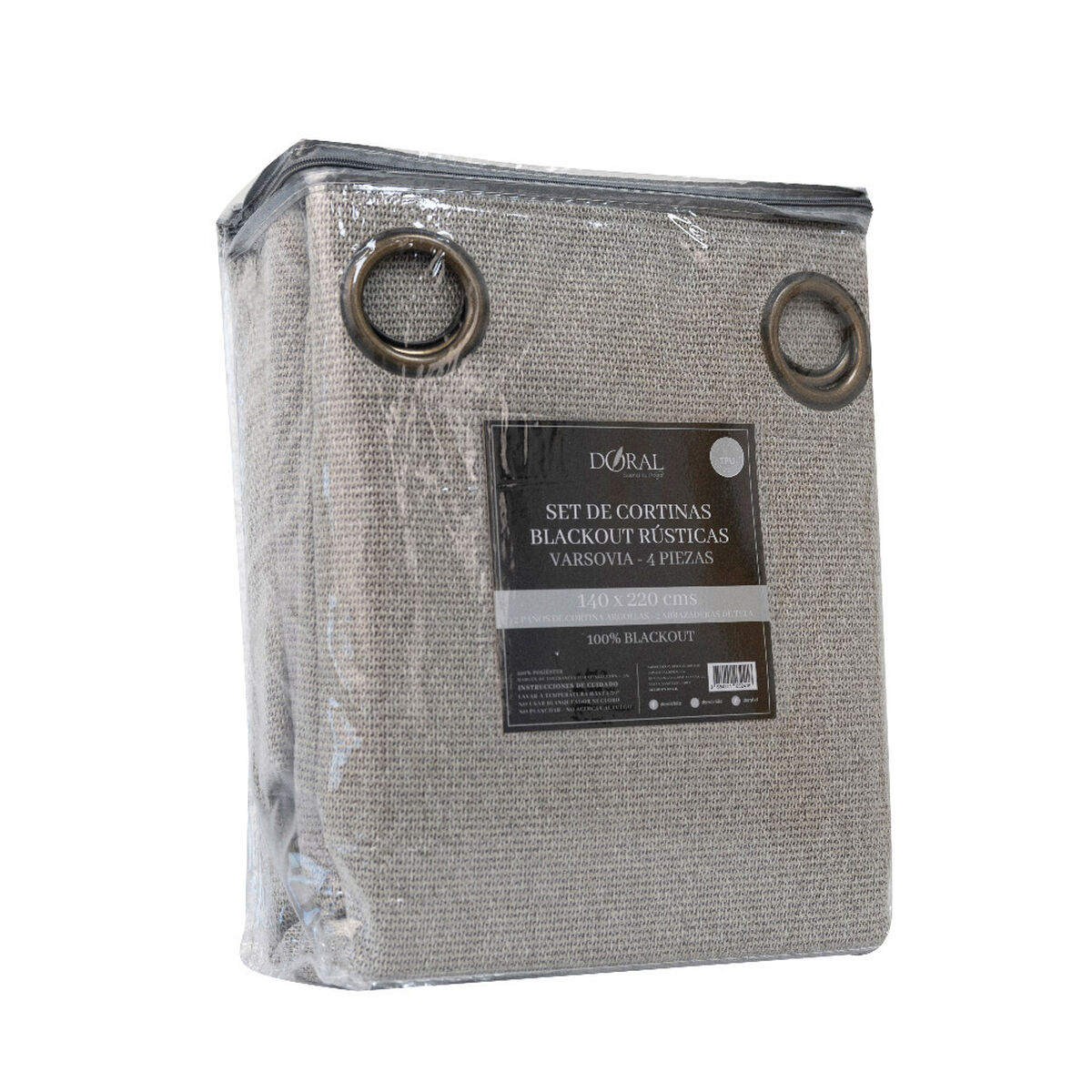 Juego de Cortina Blackout Doral Varsovia 140x220 cm Taupe