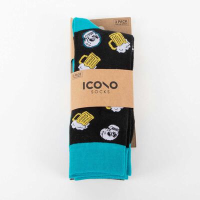 Imagen 1 del producto Pack 3 Calcetines Hombre Icono Verde-Oscu