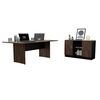 Combo Mesa de Reuni&oacute;n M-200 + Gabinete Home Office  Negro Soft Co&ntilde;ac Tuhome