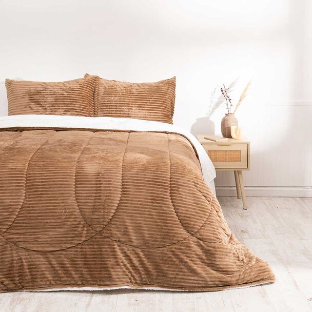 Plumón Mashini 2 Plazas Liso Beige