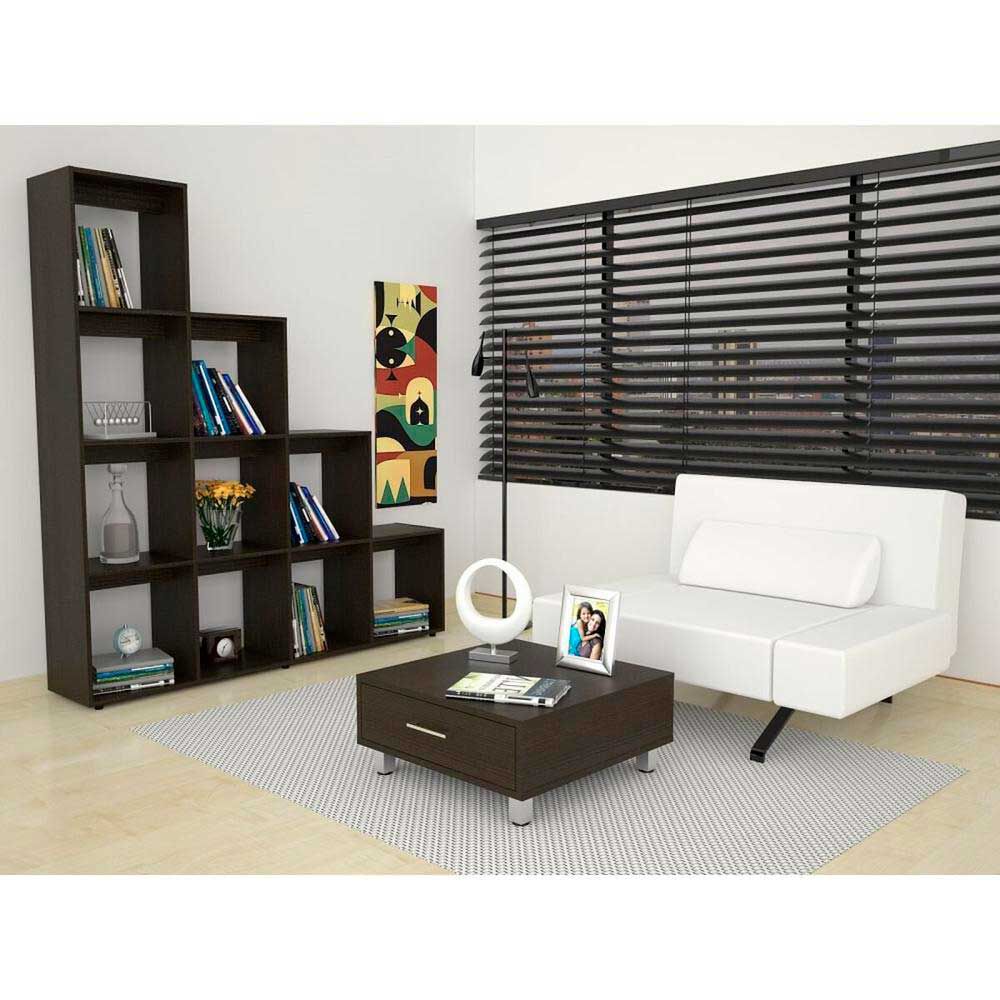 TUHOME Set Biblioteca Beijín Escalera + Mesa de Centro Beijín