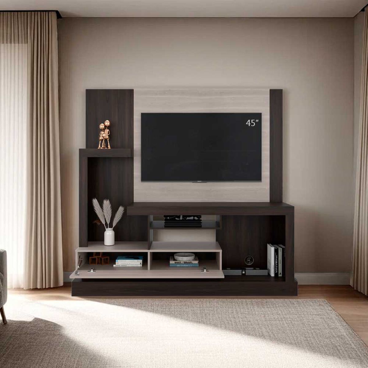 Estante TV TuHome Alcaceres Hasta 55" Ebano