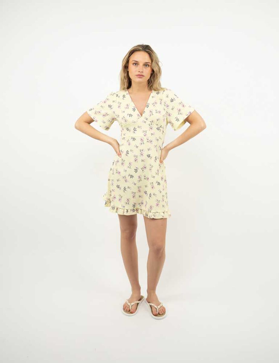 Vestido Mini Manga Corta Mujer Icono