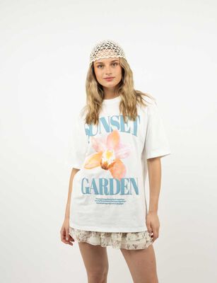 Imagen 1 del producto Polera Oversized Con Estampado Manga Corta Mujer Icono Blanco