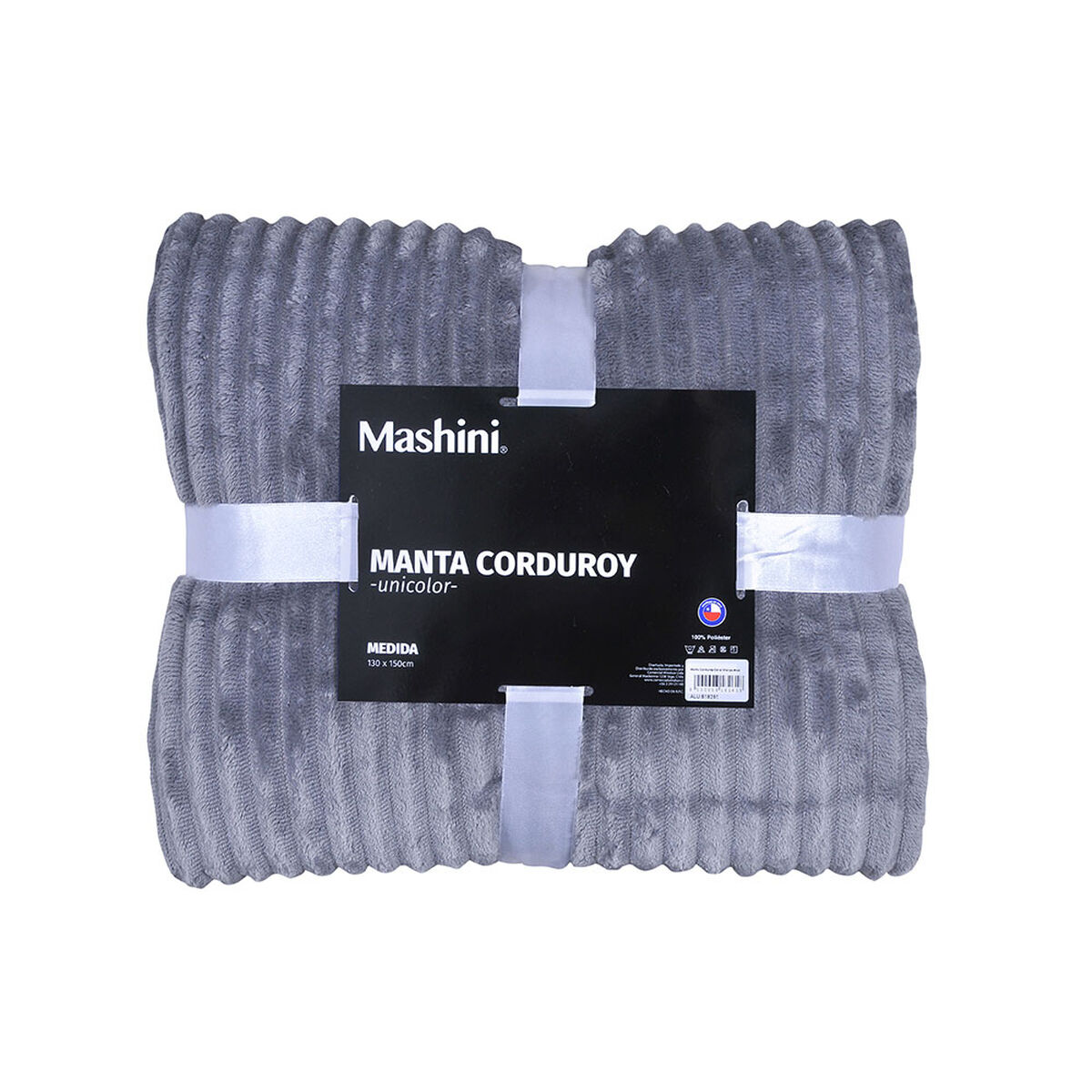 Manta Coral Sherpa Mashini Courduroy Gris 130 x 150 cm
