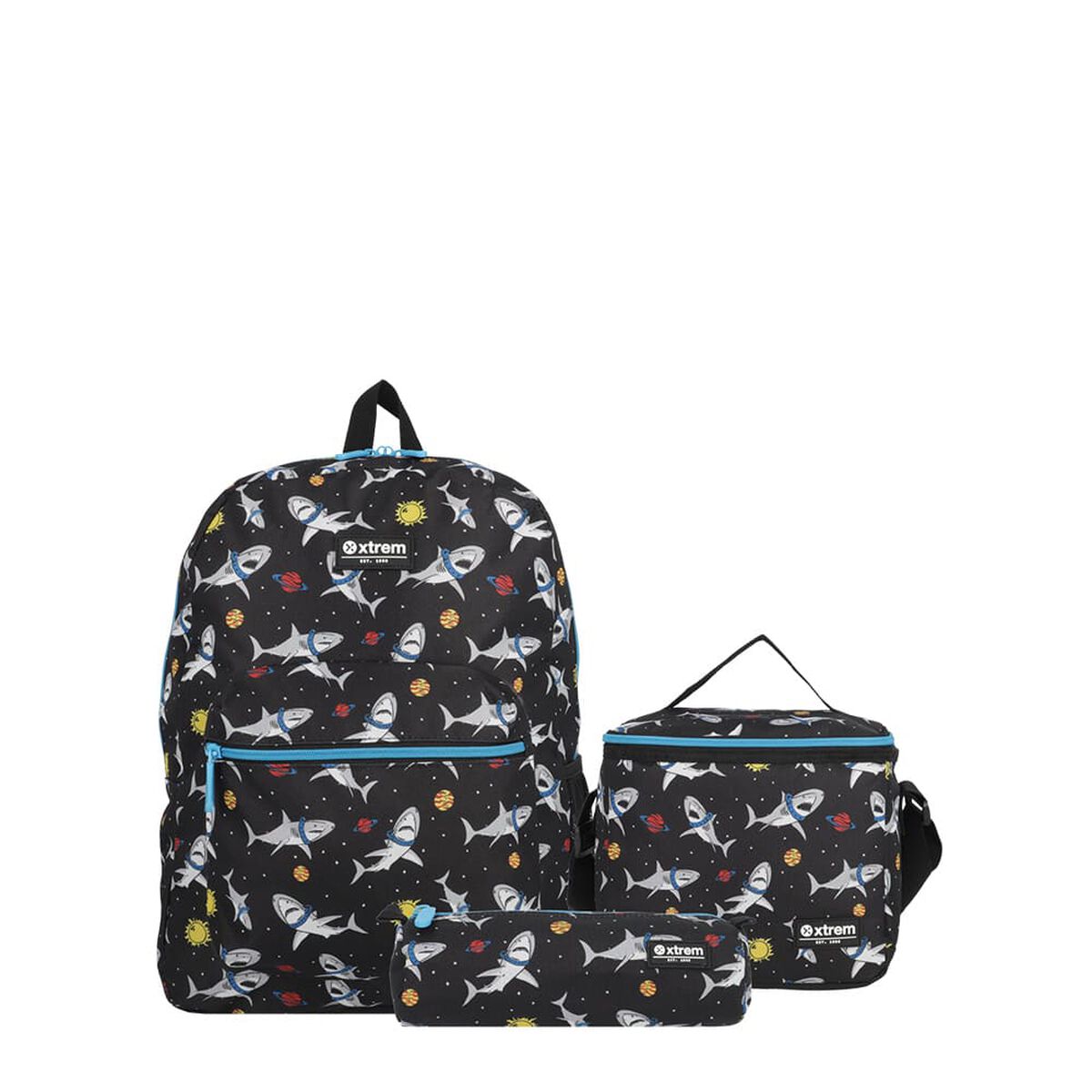 Triple Pack Mochila Niño Galaxia Negro M Xtrem